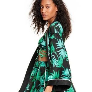 Women's Feathered Palm Print Cover Up Dress - Fe Noel x Target Black/Green